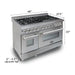 ZLINE 48 in. Professional Dual Fuel Range with Gas Burner and Electric Oven In DuraSnow Stainless Steel with White Matte Door RAS-WM-48