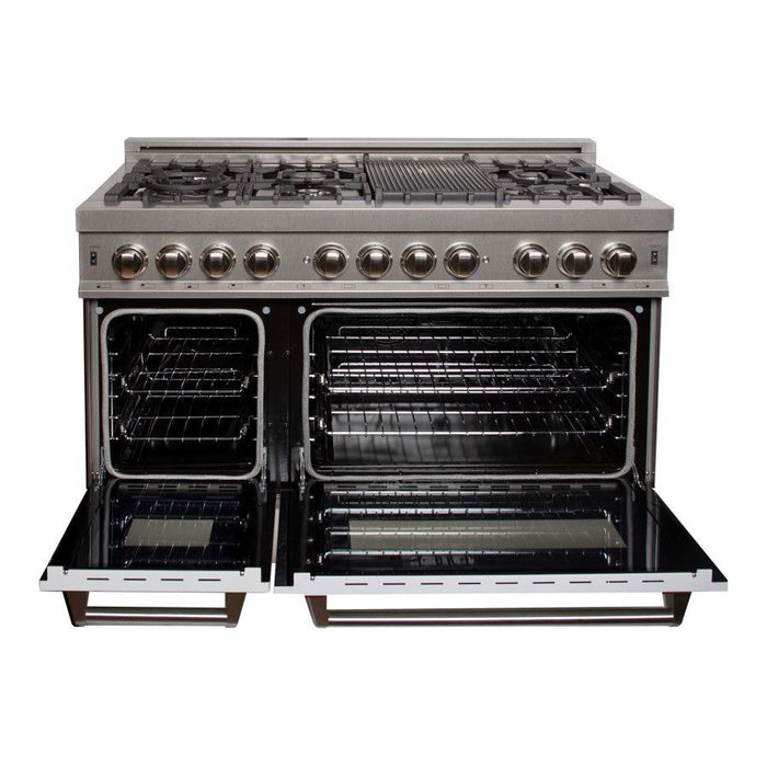 ZLINE Ranges ZLINE 48 in. Professional Dual Fuel Range with Gas Burner and Electric Oven In DuraSnow Stainless Steel with White Matte Door RAS-WM-48
