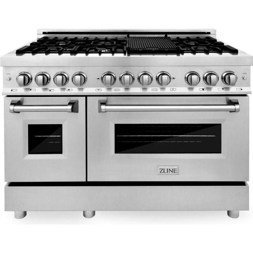 ZLINE Ranges Stainless Steel / Electric ZLINE 48 in. Professional Dual Fuel Range with Gas Burner and Electric Oven In Stainless Steel RA48