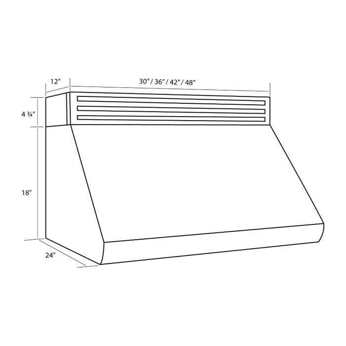 ZLINE 48 In. Recirculating Under Cabinet Range Hood In Stainless Steel RK527-48