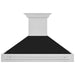 ZLINE 48 In. Stainless Steel Range Hood with Black Matte Shell and Stainless Steel Handle, 8654STX-BLM-48