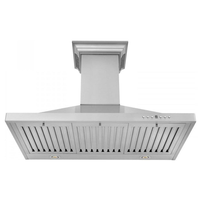 ZLINE 48 in. Stainless Steel Wall Range Hood with Built-in CrownSound Bluetooth Speakers KL2CRN-BT-48