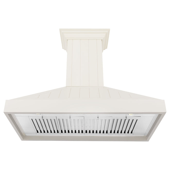 ZLINE 48 in. Wooden Wall Mount Range Hood In White KPTT-48