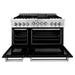 ZLINE Ranges ZLINE 48 Inch 6.0 cu. ft. Range with Gas Stove and Gas Oven In Stainless Steel and Black Matte Door RG-BLM-48