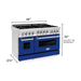 ZLINE 48 Inch 6.0 cu. ft. Range with Gas Stove and Gas Oven In Stainless Steel and Blue Gloss Door RG-BG-48