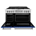 ZLINE Ranges ZLINE 48 Inch 6.0 cu. ft. Range with Gas Stove and Gas Oven In Stainless Steel and Blue Gloss Door RG-BG-48