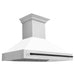 ZLINE 48 Inch Autograph Edition Range Hood with White Matte Shell and Matte Black Handle 8654STZ-WM48-MB