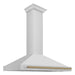 ZLINE 48 Inch Autograph Edition Stainless Steel Range Hood with Champagne Bronze Handle, KB4STZ-48-CB