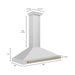 ZLINE 48 Inch Autograph Edition Stainless Steel Range Hood with Champagne Bronze Handle, KB4STZ-48-CB