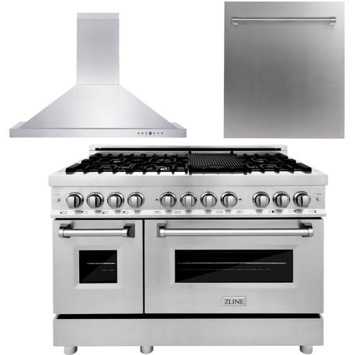ZLINE Kitchen Appliance Packages ZLINE 48 Range, 48 Range Hood and Dishwasher Appliance Package