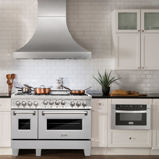 ZLINE Ranges ZLINE 48" Range 6.0 cu. ft. with Gas Stove and Gas Oven in DuraSnow® Stainless Steel, RGS-SN-48