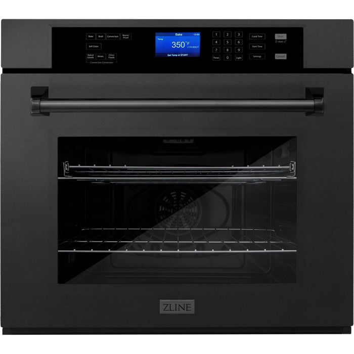 ZLINE Kitchen Appliance Packages ZLINE 5-Piece Appliance Package - 36 In. Gas Rangetop, Range Hood, Refrigerator, Dishwasher and Wall Oven in Black Stainless Steel, 5KPR-RTBRH36-AWSDWV