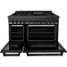 ZLINE Kitchen Appliance Packages ZLINE 5-Piece Appliance Package - 48 In. Gas Range, Range Hood, Refrigerator, Microwave and Dishwasher in Black Stainless Steel, 5KPR-RGBRH48-MWDWV