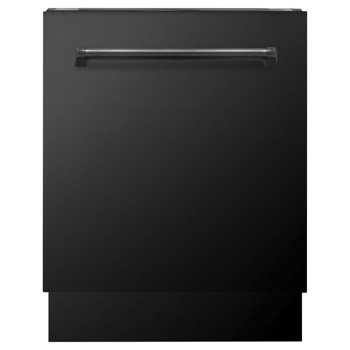 ZLINE Kitchen Appliance Packages ZLINE 5-Piece Appliance Package - 48-Inch Gas Range, Refrigerator with Water Dispenser, Convertible Wall Mount Hood, Microwave Drawer, and 3-Rack Dishwasher in Black Stainless Steel (5KPRW-RGBRH48-MWDWV)