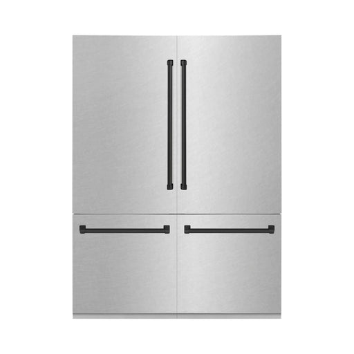 ZLINE Refrigerators ZLINE 60" Autograph 32.2 cu. ft. Built-In Refrigerator with Internal Water and Ice Dispenser in Fingerprint Resistant Stainless Steel with Matte Black Accents, RBIVZ-SN-60-MB