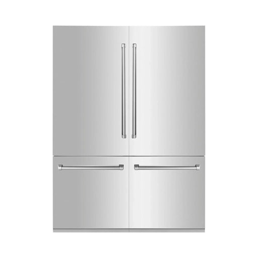 ZLINE 60 In. 32.2 cu. ft. Built-In 4-Door Refrigerator with Internal Water and Ice Dispenser in Stainless Steel, RBIV-304-60