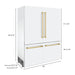 ZLINE 60 In. 32.2 cu. ft. Built-In Refrigerator with Internal Water and Ice Dispenser in White Matte with Gold Accents, RBIVZ-WM-60-G