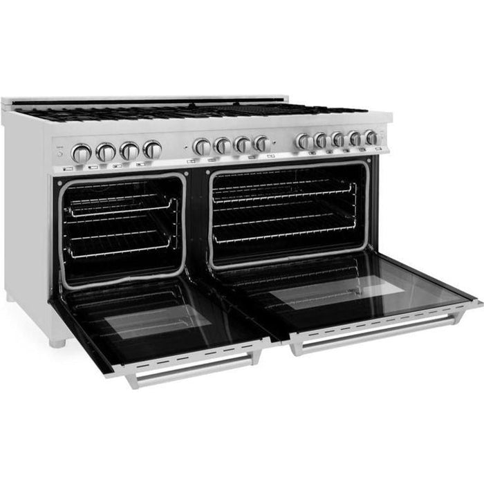 ZLINE 60 in. Dual Fuel Range and 60 in. Range Hood Appliance Package 2KP-RARH60