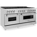 ZLINE 60 in. Dual Fuel Range and 60 in. Range Hood Appliance Package 2KP-RARH60