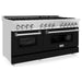 ZLINE 60 In. Professional Dual Fuel Range in DuraSnow®Stainless Steel with Black Matte Door, RAS-BLM-60