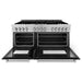 ZLINE 60 In. Professional Dual Fuel Range in DuraSnow®Stainless Steel with Black Matte Door, RAS-BLM-60