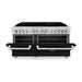 ZLINE 60 In. Professional Dual Fuel Range in Stainless Steel with Black Matte Door, RA-BLM-60