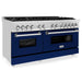 ZLINE 60 In. Professional Dual Fuel Range in Stainless Steel with Blue Gloss Door, RA-BG-60