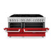 ZLINE Ranges ZLINE 60 In. Professional Dual Fuel Range in Stainless Steel with Red Matte Door, RA-RM-60