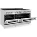 ZLINE 60 in. Professional Gas Burner and 7.4 cu. ft. Electric Oven In Stainless Steel RA60