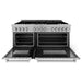 ZLINE 60 in. Professional Gas Burner and 7.6 cu. ft. Electric Oven in DuraSnow® Stainless, RAS-SN-60