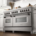 ZLINE Ranges ZLINE 60 in. Professional Gas Burner and 7.6 cu. ft. Electric Oven in DuraSnow® Stainless, RAS-SN-60