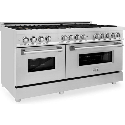 ZLINE Ranges ZLINE 60 in. Professional Gas Burner with Brass Burners and 7.6 cu. ft. Electric Oven In Stainless Steel RA-BR-60