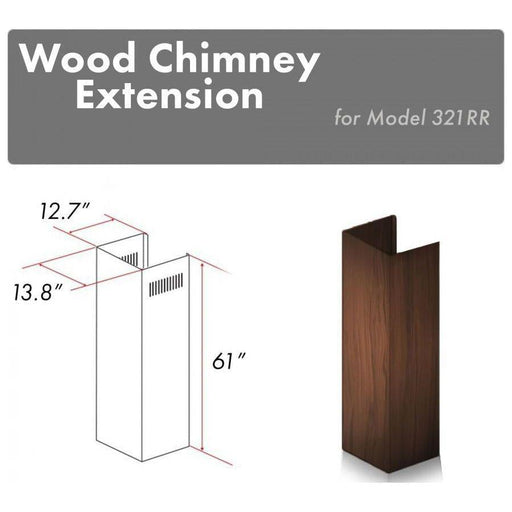 ZLINE Range Hood Accessories ZLINE 61 in. Wooden Chimney Extension for Ceilings up to 12.5 ft, 321RR-E