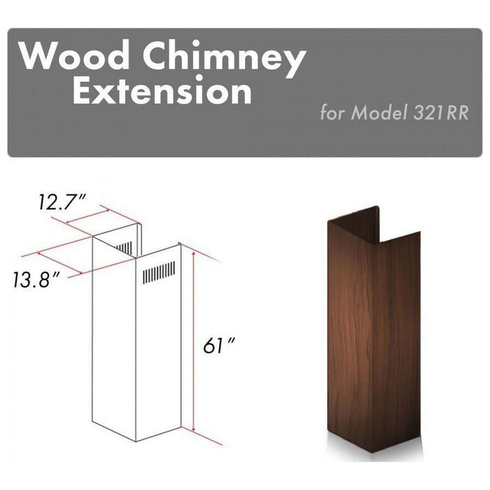 ZLINE 61 in. Wooden Chimney Extension for Ceilings up to 12.5 ft, 321RR-E