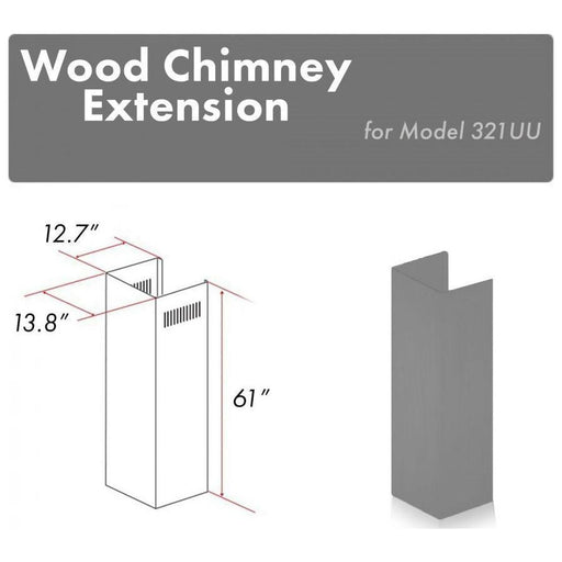 ZLINE Range Hood Accessories ZLINE 61 in. Wooden Chimney Extension for Ceilings up to 12.5 ft, 321UU-E