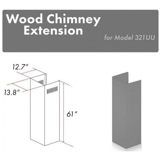 ZLINE 61 in. Wooden Chimney Extension for Ceilings up to 12.5 ft, 321UU-E