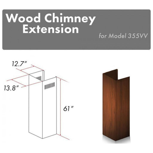 ZLINE Range Hood Accessories ZLINE 61 in. Wooden Chimney Extension for Ceilings up to 12.5 ft, 355VV-E