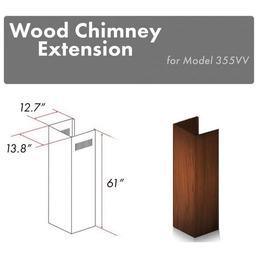 ZLINE 61 in. Wooden Chimney Extension for Ceilings up to 12.5 ft, 355VV-E