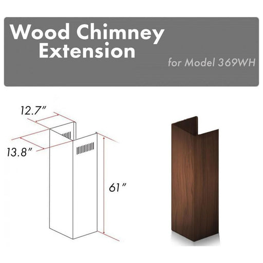 ZLINE Range Hood Accessories ZLINE 61 in. Wooden Chimney Extension for Ceilings up to 12.5 ft, 369WH-E