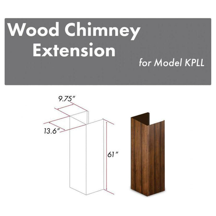 ZLINE 61 in. Wooden Chimney Extension for Ceilings up to 12.5 ft, KPLL-E