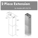 ZLINE 71 in. Chimney Extension for Ceilings up to 12 ft, 2PCEXT-681i-30/36