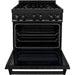 ZLINE Kitchen Appliance Packages ZLINE Appliance Package - 30 in. Dual Fuel Range, Range Hood, Microwave Drawer, Refrigerator in Black Stainless, 4KPR-RABRH30-MW
