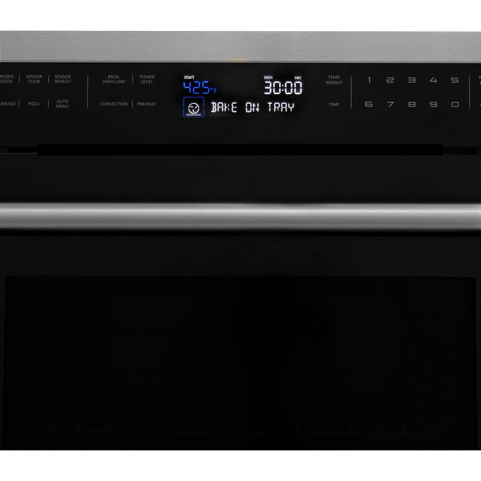 ZLINE Appliance Package - 30 In. Dual Fuel Range, Range Hood, Microwave Oven in Black Stainless Steel, 3KP-RABRHMWO-30