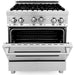 ZLINE Appliance Package - 30 in. Gas Range, 30 in. Range Hood, Microwave Drawer, 3 Rack Dishwasher, Refrigerator, 5KPR-RGRH30-MWDWV