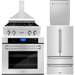 ZLINE Appliance Package - 30 In. Gas Rangetop, Range Hood, Refrigerator with Water and Ice Dispenser, Dishwasher and Wall Oven in Stainless Steel, 5KPRW-RTRH30-AWSDWV