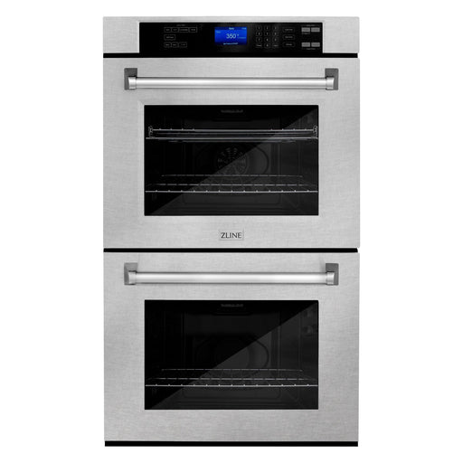 ZLINE Appliance Package - 30 in. Professional Double Wall Oven, 36 in. Rangetop, Over The Range Convection Microwave In DuraSnow® Stainless Steel, 3KP-RTSOTR30-AWD