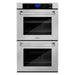 ZLINE Appliance Package - 30 in. Professional Double Wall Oven, 36 in. Rangetop, Range Hood In DuraSnow® Stainless Steel, 3KP-RTSRH36-AWD