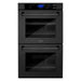 ZLINE Appliance Package - 30" Professional Double Wall Oven, 30" Rangetop, Range Hood In Black Stainless Steel, 3KP-RTBRH30-AWD