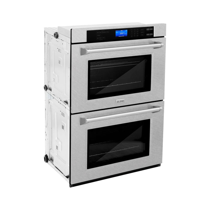 ZLINE Kitchen Appliance Packages ZLINE Appliance Package - 30" Professional Double Wall Oven, 30" Rangetop, Range Hood In DuraSnow® Stainless Steel, 3KP-RTSRH30-AWD