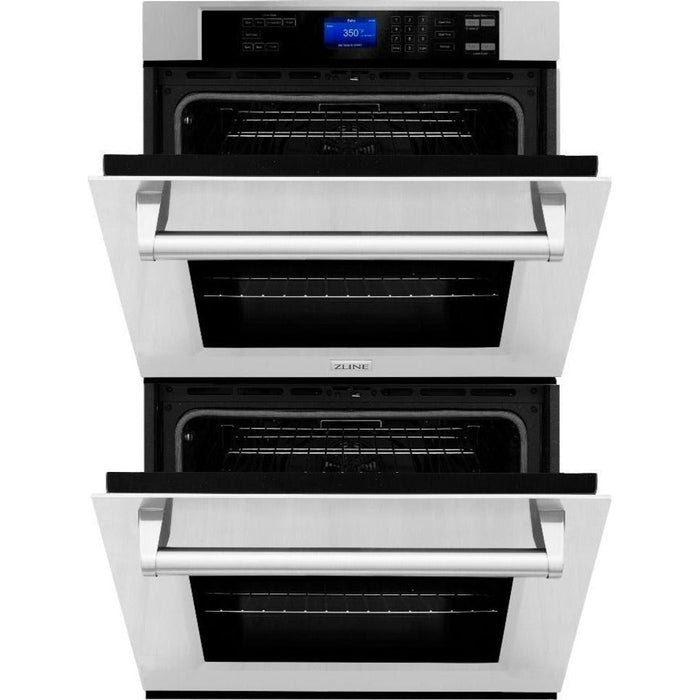 ZLINE Appliance Package - 30" Professional Double Wall Oven, 30" Rangetop, Range Hood In Stainless Steel, 3KP-RTRH30-AWD